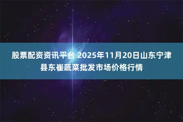 股票配资资讯平台 2025年11月20日山东宁津县东崔蔬菜批发市场价格行情
